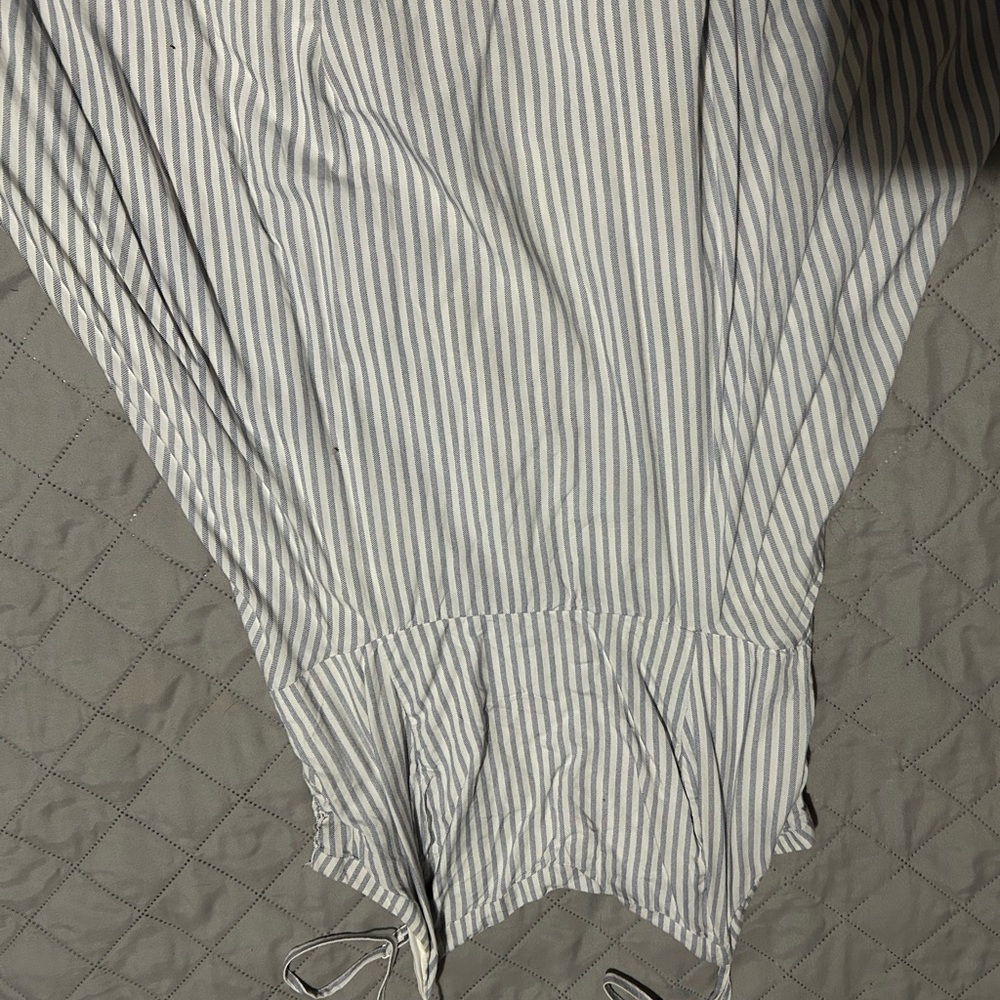 Striped Blue and White Blouse